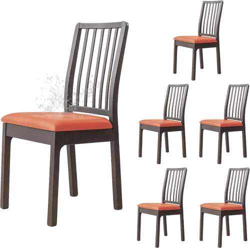 Vista 19 de Dimatic Juego de 2 fundas de asiento para silla, de piel sintética, impermeables, fundas elásticas para sillas de comedor, fundas protectoras