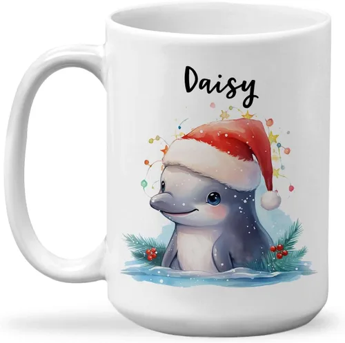 Vista 13 de Taza de regalo de invierno personalizada, taza de café con nombre personalizado con diseño de oso polar, taza de oso polar personalizada, regalo