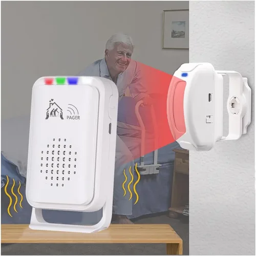 Vista 8 de Versión Mejorada de Alarma de Sensor de Cama y Prevención de Caídas para Ancianos/Demencia y Más, Buscapersonas de Cuidador con Alerta de Sensor