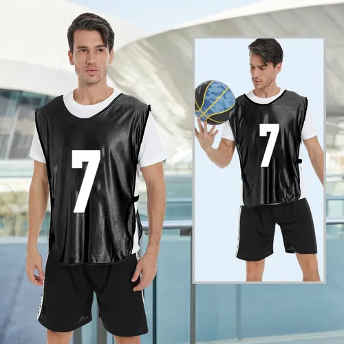 Vista 6 de Scrimmage - Chaleco de entrenamiento (12 unidades) para deportes de equipo, camisetas para adultos y jóvenes, baberos de fútbol, camisetas
