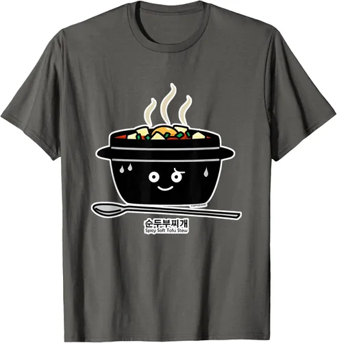 Vista 115 de Sopa coreana de guiso de tofu suave picante Sundubu jjigae huevo caliente, gris, S Negro