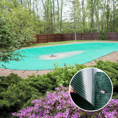 Vista 6 de TOYMIS Parches de protección para piscina de 12 x 8 pulgadas / 4 x 8 pulgadas, de malla verde, autoadhesivos, kit de reparación para cubiertas