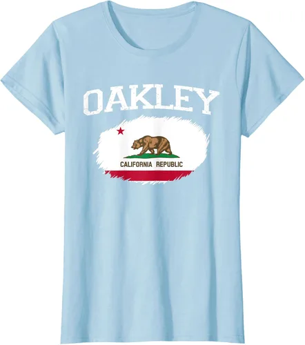 Vista 22 de OAKLEY CA CALIFORNIA Flag Vintage USA Sports Hombre Mujer Camiseta, Negro