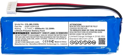 Vista 3 de Batería de repuesto recargable para JBL Charge 3 GSP1029102A