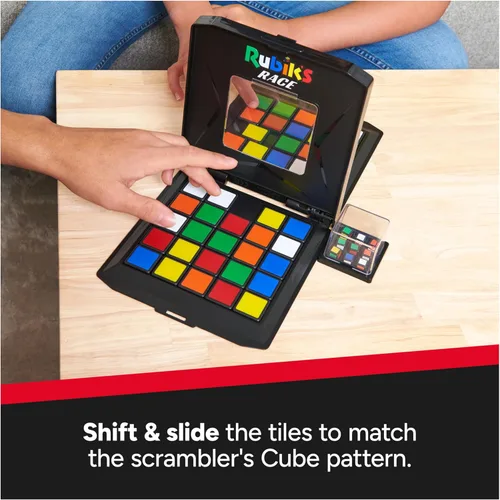 Vista 3 de Rubik's Cube, Rubik's Race, Ace Edition, juego clásico de mesa de secuencia de estrategia de rompecabezas de ritmo rápido, juego de resolución