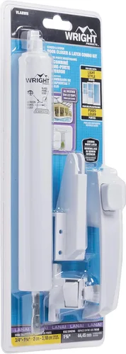 Vista 6 de Wright Products Lanai Kit de Herrajes para Puerta Mosquitera Resistente a la Corrosión – Cierre Neumático con Pestillo de Botón Pulsador, Sin Blanco
