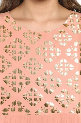 Vista 7 de Janasya Túnica india de crepé Kurti para mujer
