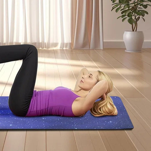 Vista 7 de Tapete de yoga, tapete de yoga con diseño antideslizante, tapete profesional de TPE para ejercicio, 72 x 24 pulgadas, tapete de entrenamiento