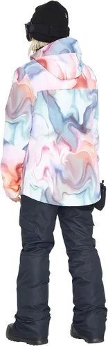 Vista 6 de Volcom Chaqueta con capucha Bolt para mujer, con aislamiento para snowboard y esquí, Negro