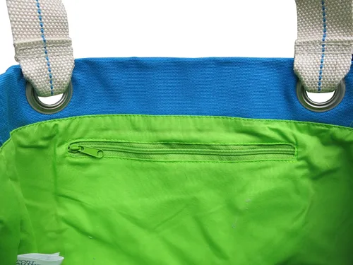 Vista 3 de LSU - Bolsa de lona de algodón lavado con tinte de lujo color turquesa, Multi, talla única