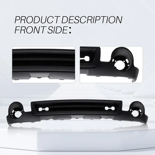 Vista 4 de CarPartsDepot Deflector de parachoques delantero inferior cenefa con agujero de lámpara antiniebla compatible con GMC Sierra 1500 15131299 GM1015100