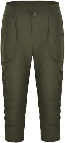 Vista 5 de JOFOW Pantalones capri para mujer, holgados, lisos, tipo cargo midi