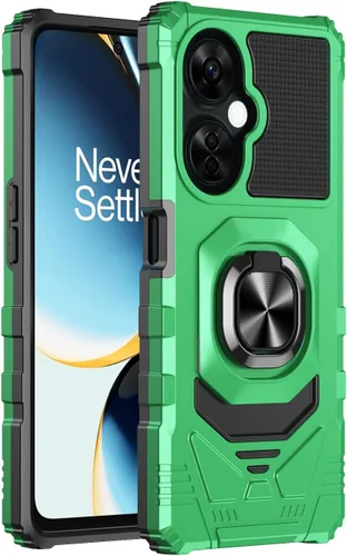 Vista 9 de Funda compatible con OnePlus Nord N30 5G con protector de pantalla, soporte de anillo para montaje magnético de automóvil, grado militar, resistente