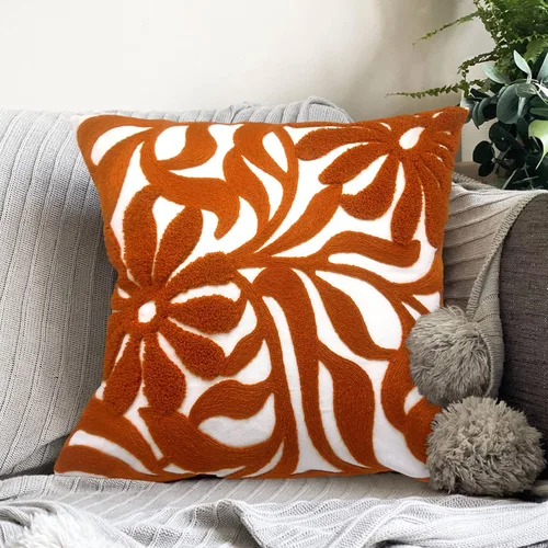 Vista 21 de Alysheer Fundas de almohada decorativas bordadas a cuadros 18"x 18", juego de 2, fundas de almohada de algodón con patrón tuftado de cuadros