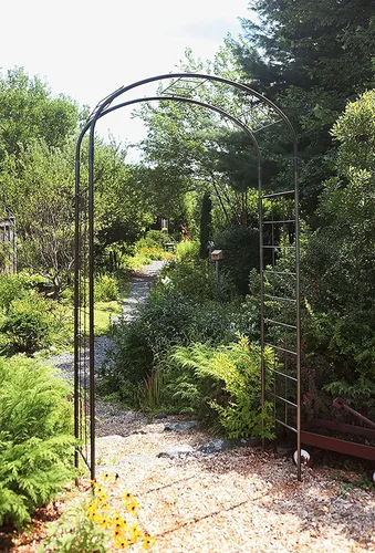 Vista 6 de Achla Designs Arco de jardín de hierro forjado Monet Arbor