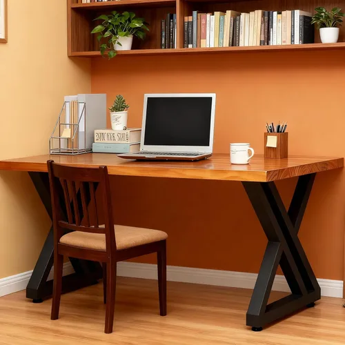 Vista 9 de Patas de mesa de metal con forma triangular de 28 pulgadas de alto, patas de escritorio modernas de hierro fundido soldado, proyecto de bricolaje