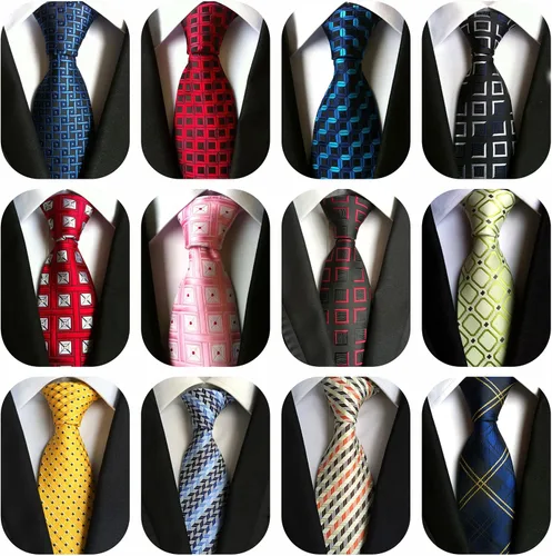 Vista 7 de WeiShang Corbata clásica de seda para hombre, corbatas tejidas jacquard