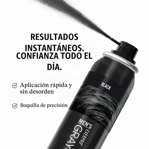 Vista 3 de Gray Away - Spray instantáneo para cubrir raíces para hombre, negro, 2.5 onzas