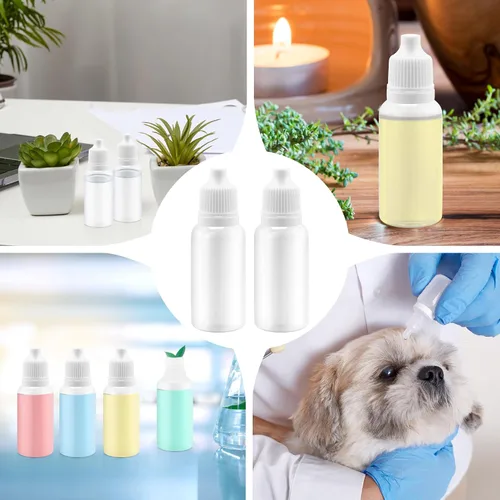 Vista 7 de AHIER Botella cuentagotas de plástico de 15 ml, botella cuentagotas para ojos, botella cuentagotas de plástico vacía y exprimible con tapa (5)