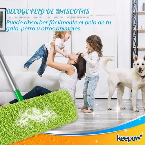 Vista 4 de KEEPOW XL - Paños de limpieza en seco/húmedo para barredora Swiffer XL, paquete de 6 Reusable & Washable Microfiber Mop Pad Refills for