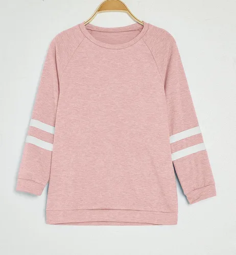 Vista 3 de Apbondy Camisetas casuales de manga larga con cuello redondo y rayas sueltas para niñas