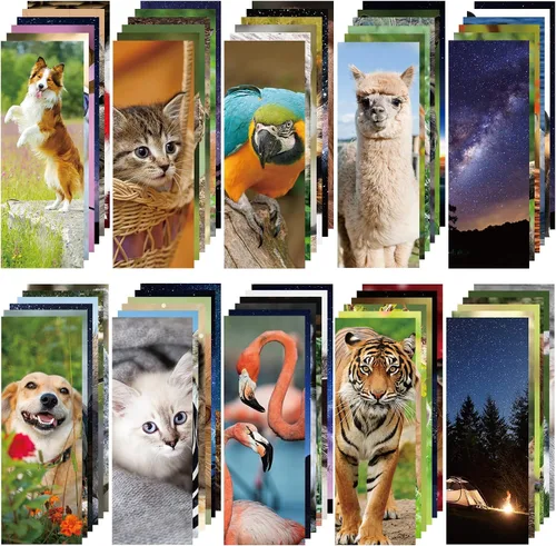 Vista 7 de Chinco Juego de 120 marcapáginas para niños, bonitos marcadores de libros, regalos para niños, diseño de dibujos animados, inspirador, paquete