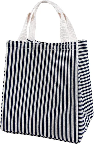 Vista 9 de Lonchera térmica para mujeres y hombres, bolsas reutilizables para el almuerzo para adultos para el trabajo o viajes (cuadros negros)