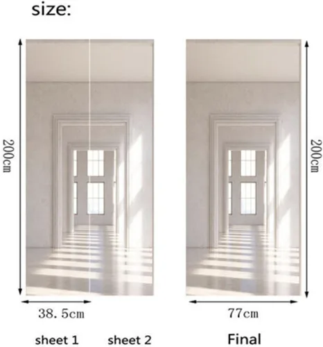 Vista 7 de artfanke Adhesivo de puerta 3D Despegable y pegable 76.95 cm x 200 cm - Envolturas de puerta autoadhesivas Murales Papel tapiz - Habitación
