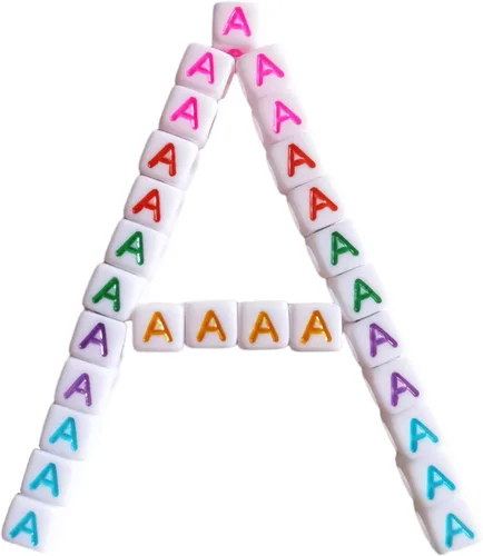 Vista 16 de Xeahung 200 cuentas de letras acrílicas cuadradas multicolor para hacer joyas, llaveros de bricolaje, collares, pulseras, decoraciones