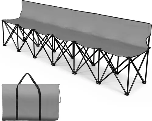 Vista 10 de Flexzion Asiento de banco plegable portátil, 6 plazas, banco de fútbol plegable, asientos portátiles para gradas, camping, línea lateral, con Negro
