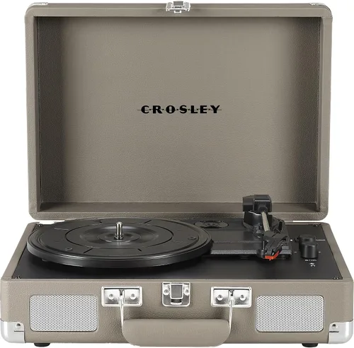 Vista 37 de Crosley CR8005F-AC Cruiser Plus - Tocadiscos vintage de 3 velocidades con Bluetooth, tipo maletín, reproductor de discos de vinilo, tablero