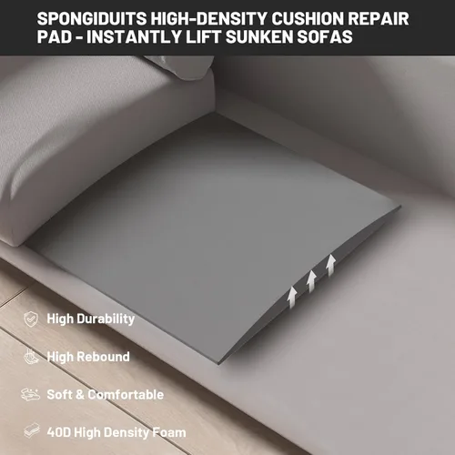 Vista 6 de Soporte de cojín de sofá para asiento caído, 20 x 20 pulgadas, tablero de soporte de cojín de espuma curvada de alta densidad, soporte de sofá