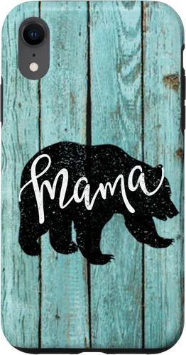 Vista 25 de Turquoise Woodgrain Rustic Farmhouse Shiplap Wood Mama Bear Case for iPhone 17