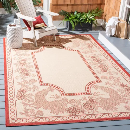 Vista 6 de SAFAVIEH Courtyard Collection - Alfombra de pasillo, 2 pies 3 pulgadas x 6 pies 7 pulgadas, color negro y arena, no desprende pelusa y de fácil