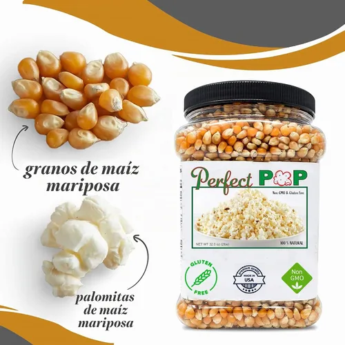 Vista 2 de Granos de palomitas de maíz originales gourmet premium (estilo mariposa) - 2 libras