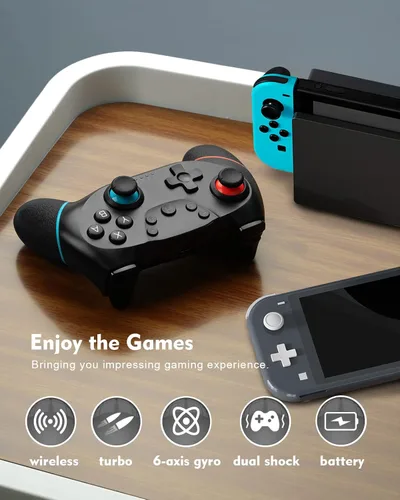 Vista 7 de Controlador de interruptor, controlador profesional para SwitchSwitch LiteSwitch OLED, control remoto NENOTOH Switch Gamepad Joystick, turbo