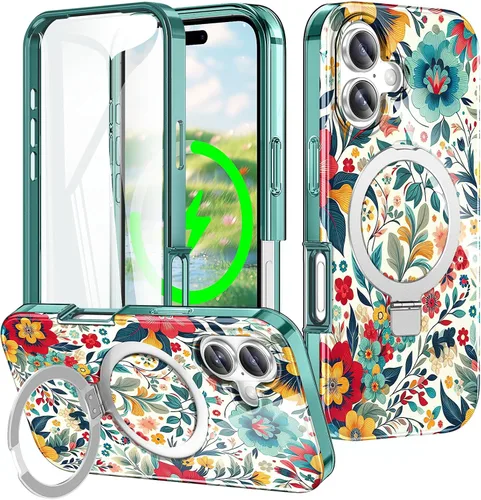Vista 128 de Funda para iPhone 16 con protector de pantalla-Lotus A25