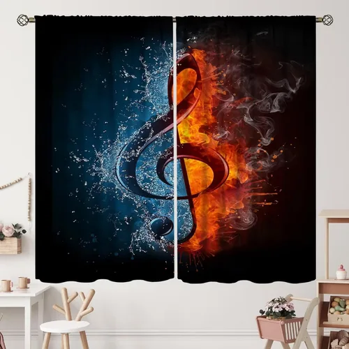 Vista 44 de Cortinas de jazz para mujer americana, estilo grunge, estilo grunge, con bolsillo para barra, para dormitorio, sala de estar, decoración