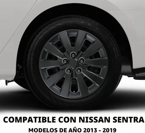 Vista 2 de Mayde Tapacubos de repuesto de 16 pulgadas para Nissan Sentra 2013-2018, Cubiertas de rueda de repuesto (Juego de 4, Negro mate)