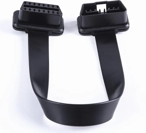 Vista 2 de Cable de diagnóstico de extensión de cinta OBD 2 OBD ii de perfil bajo macho a hembra 16 pines completamente conectado para lector de código