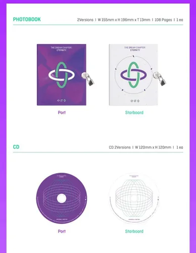 Vista 2 de K-POP TXT - The Dream Chapter : Eternity, segundo mini álbum, cubierta aleatoria con CD, libro de fotos de 108 páginas, tarjeta de fotos A, tarjeta