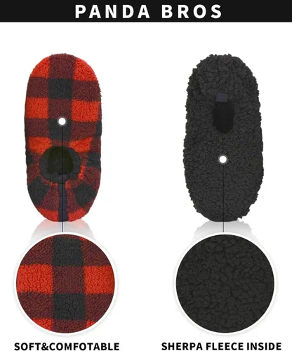 Vista 2 de Panda Bros Calcetines para hombre con parte inferior antideslizante, calcetines cálidos con pinzas para hombres, pantuflas peludas para la casa