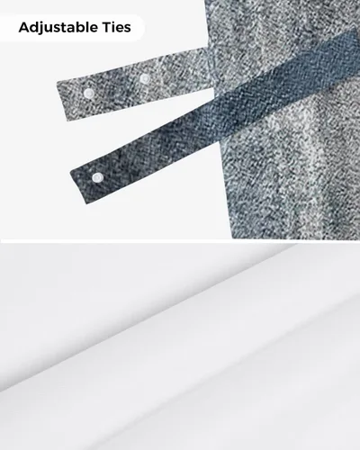 Vista 7 de Cenefas de ventana con lazo, estilo pintura al óleo, mancha artística, geométrica abstracta gris, cenefa para sala de estar, bolsillo para barra