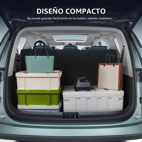 Vista 9 de Inflador de neumáticos, compresor de aire portátil, bomba de aire para neumáticos de automóvil, cable de 9.84 pies, bomba automática de 12 V CC