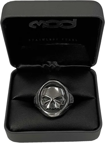Vista 4 de Harley-Davidson Anillo de metal de acero inoxidable Willie G Skull para hombre - PlataNegro