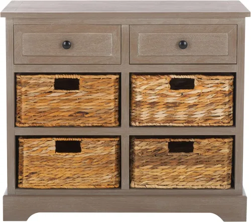 Vista 11 de Safavieh American Homes Collection Herman - Cesta de mimbre para almacenamiento marrón