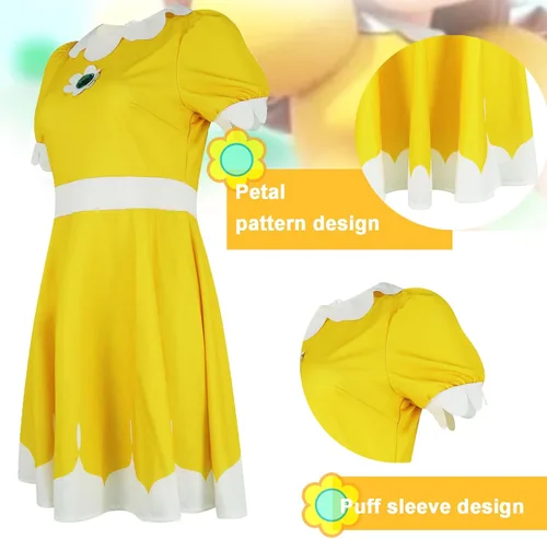 Vista 3 de Women's Halloween Costume Princess Short Sleeve Tennis Sleeveless Cosplay Dress Classic Sport Outfit for Women