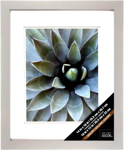 Vista 3 de Studio Décor® - Marco de pared gris con paspartú doble