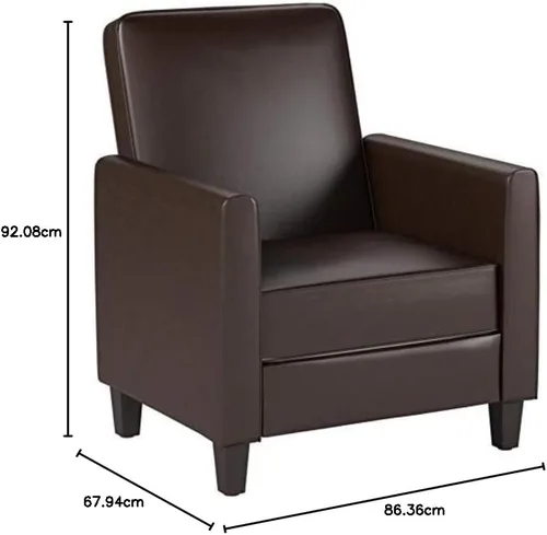 Vista 13 de Sillón de cuero reclinable Lucas, Cuero & ante, Cuero marrón
