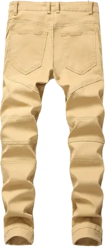 Vista 2 de QIMYUM Pantalones de mezclilla de corte ajustado para hombre